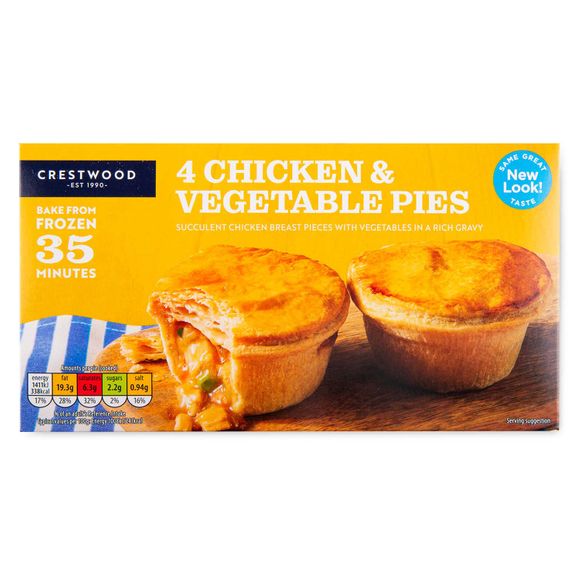 Chicken & Vegetable Pies 4x150g Crestwood